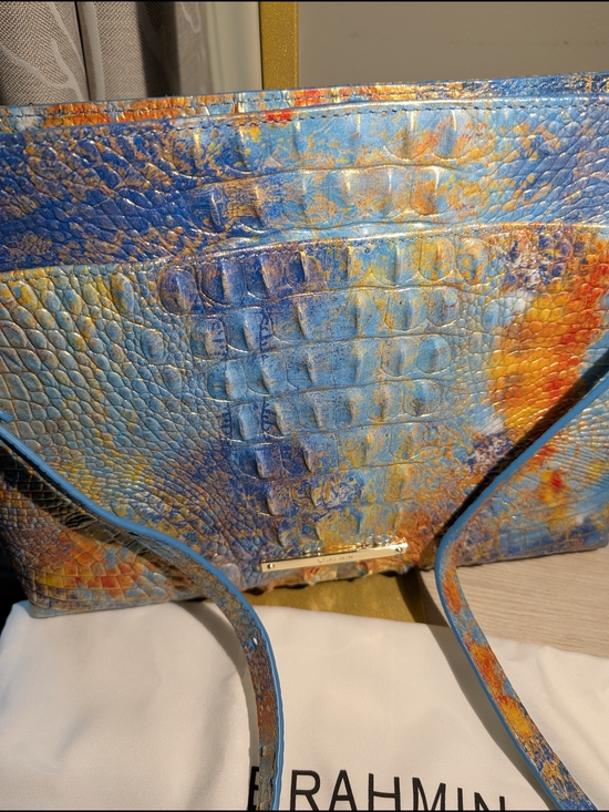 Brahmin Handbags - Brahmin Blue Multi Croc-Embossed Leather Shoulder Bag